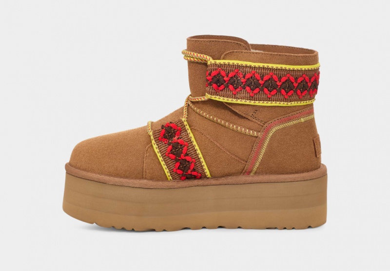 Ugg Classic Mini II Braid Ženske Čizme S Ortopedskom Petom Smeđe | JRF306475