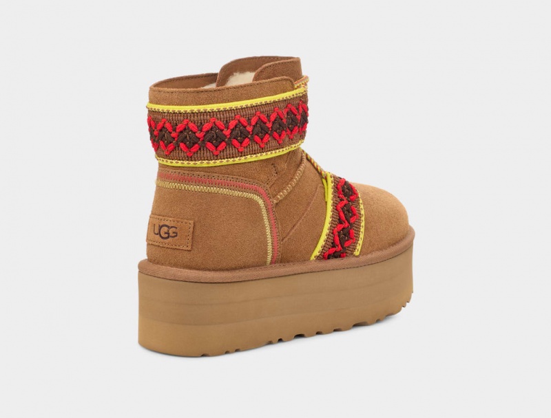 Ugg Classic Mini II Braid Ženske Čizme S Ortopedskom Petom Smeđe | JRF306475