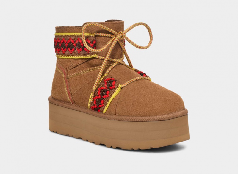 Ugg Classic Mini II Braid Ženske Čizme S Ortopedskom Petom Smeđe | JRF306475