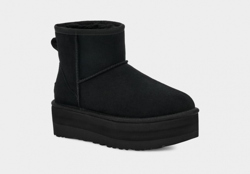 Ugg Classic Mini Ženske Čizme S Ortopedskom Petom Crne | YLM456310