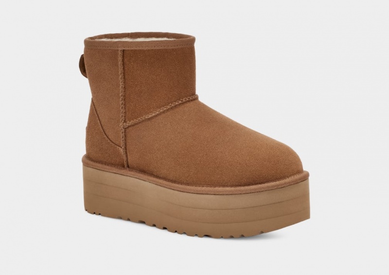 Ugg Classic Mini Ženske Čizme S Ortopedskom Petom Smeđe | MSH012749