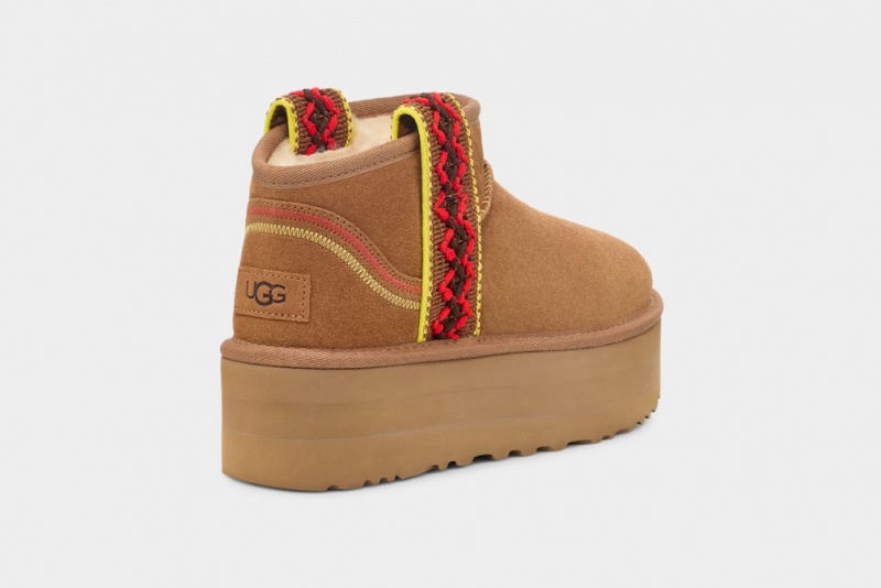 Ugg Classic Ultra Mini Braid Ženske Čizme S Ortopedskom Petom Smeđe | KMX758104