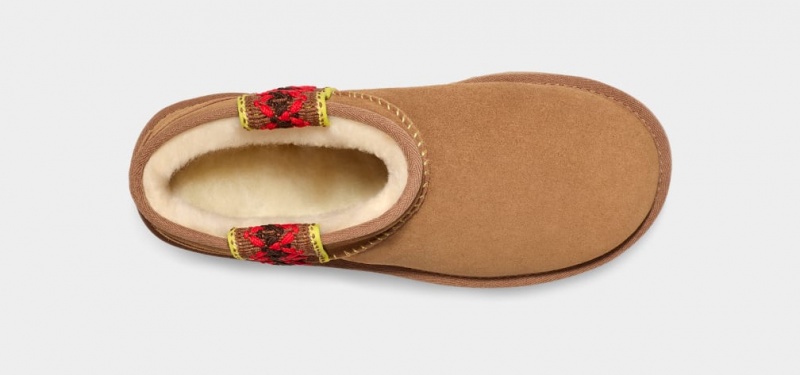 Ugg Classic Ultra Mini Braid Ženske Čizme S Ortopedskom Petom Smeđe | KMX758104