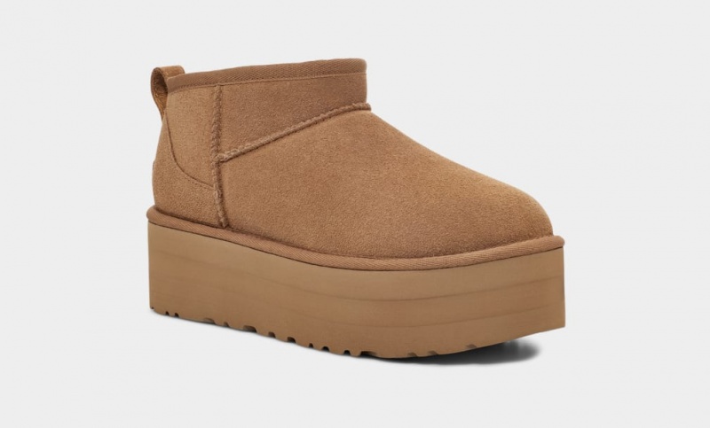 Ugg Classic Ultra Mini Ženske Čizme S Ortopedskom Petom Smeđe | EGZ096327