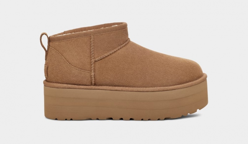 Ugg Classic Ultra Mini Ženske Čizme S Ortopedskom Petom Smeđe | EGZ096327
