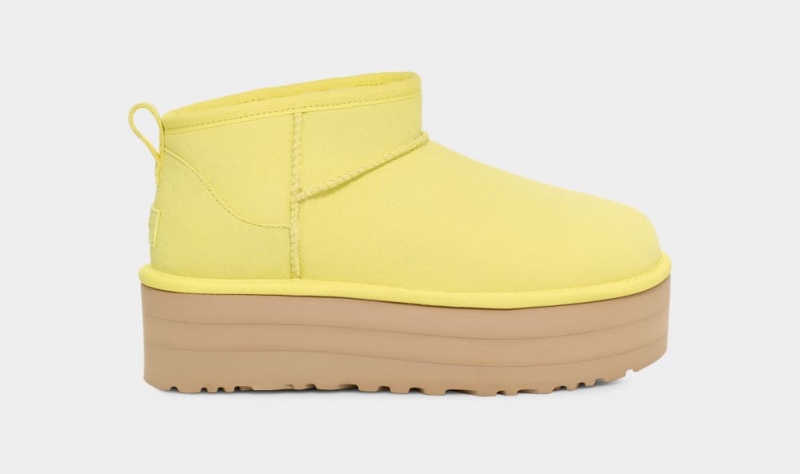 Ugg Classic Ultra Mini Ženske Čizme S Ortopedskom Petom Žute | RQL296017