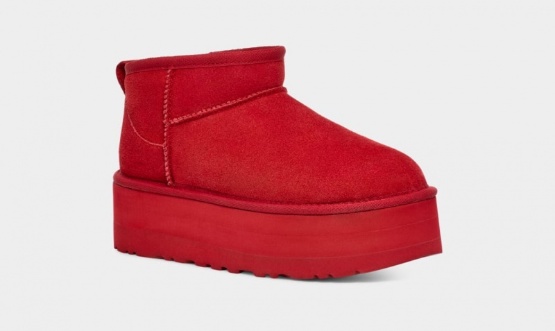 Ugg Classic Ultra Mini Ženske Čizme S Ortopedskom Petom Crvene | ZPN924753