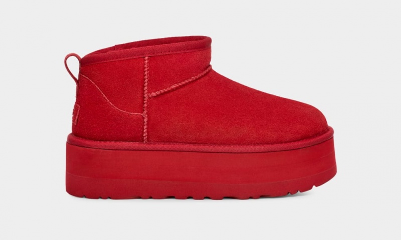 Ugg Classic Ultra Mini Ženske Čizme S Ortopedskom Petom Crvene | ZPN924753