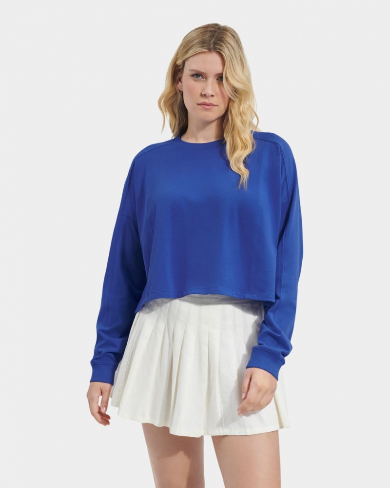 Ugg Delylah Long Sleeve Crop Ženske Topi Plave | BAV349206