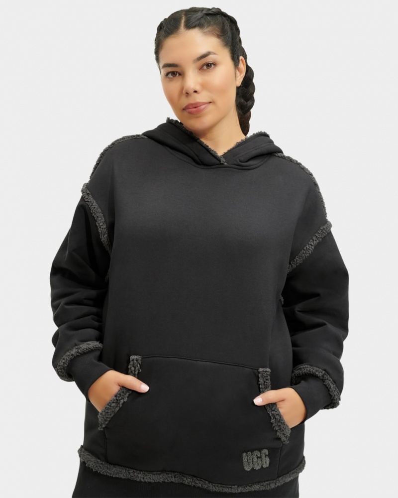 Ugg Joanne Bonded Fleece Ženske Majica S Kapuljačom Crne | OCQ408756