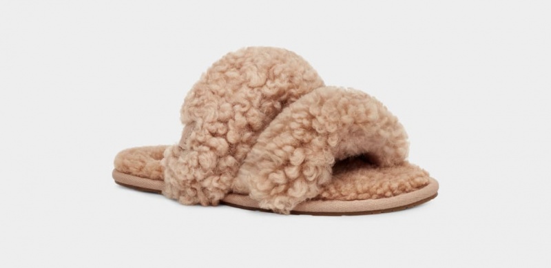 Ugg Maxi Curly Scuffetta Ženske Papuče Smeđe | JTX452910