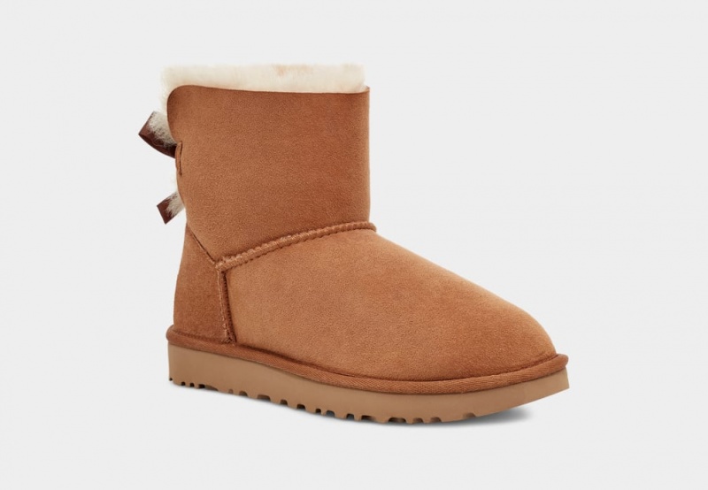Ugg Mini Bailey Bow II Ženske Cizme Smeđe | NST674329
