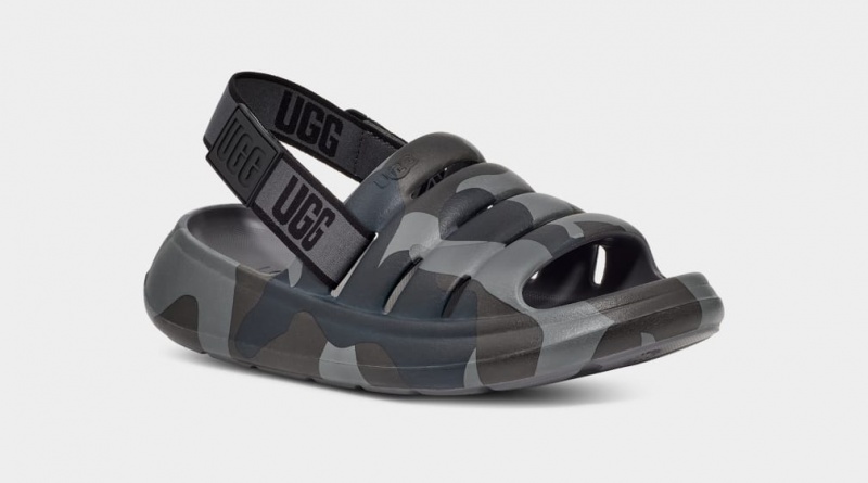Ugg Sport Yeah Camopop Muške Sandale Crne | PKC174203